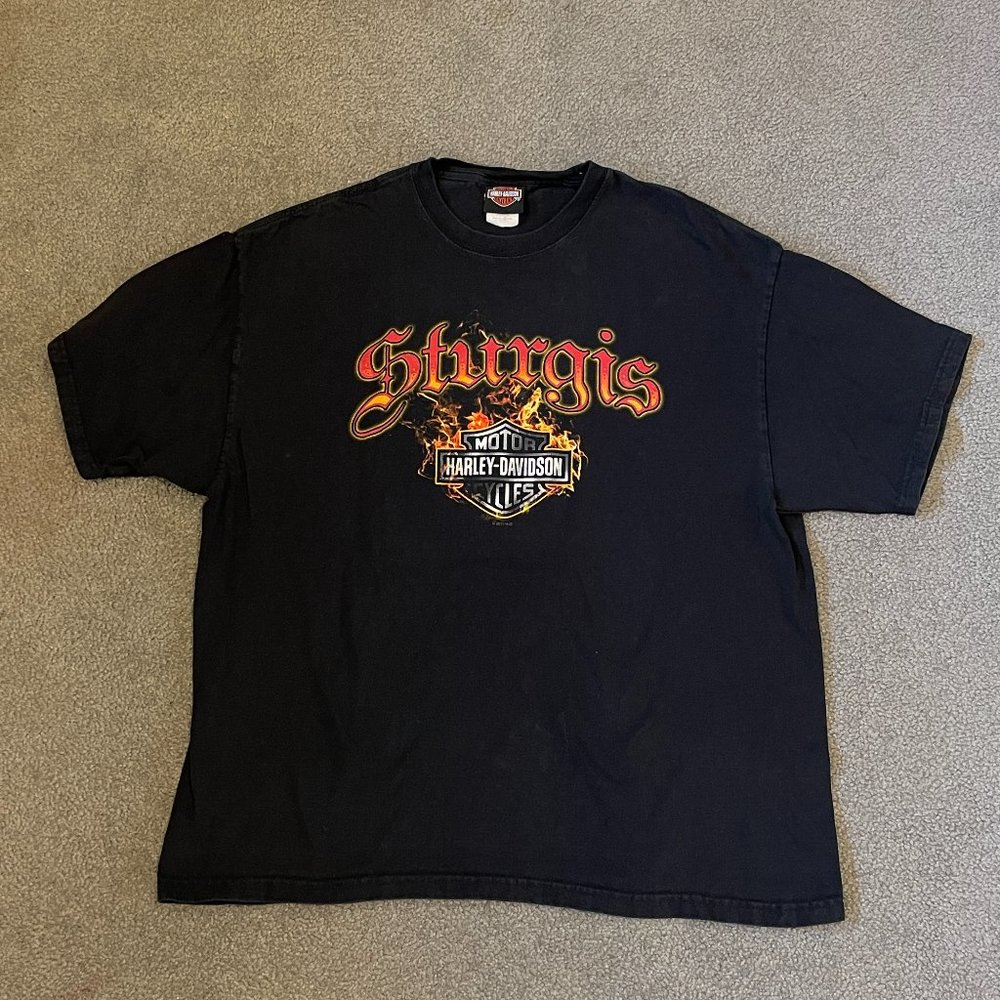 Harley Davidson Sturgis South Dakota Black Skull Tee